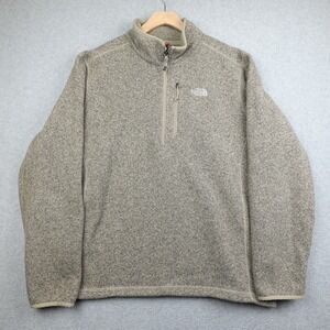 The North Face Sweater Men's XL Tan Fleece Quarter Zip Outdoor Hiking Gorpcore